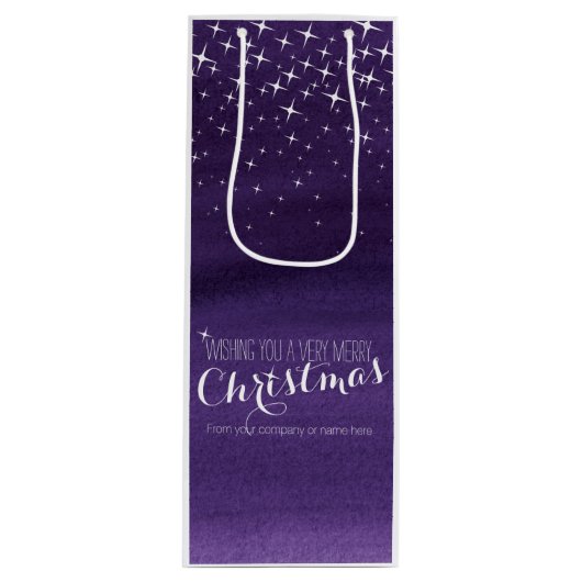 Sterrennacht waterverf Kerst wijnzak Wijn Cadeautas (Voorkant)