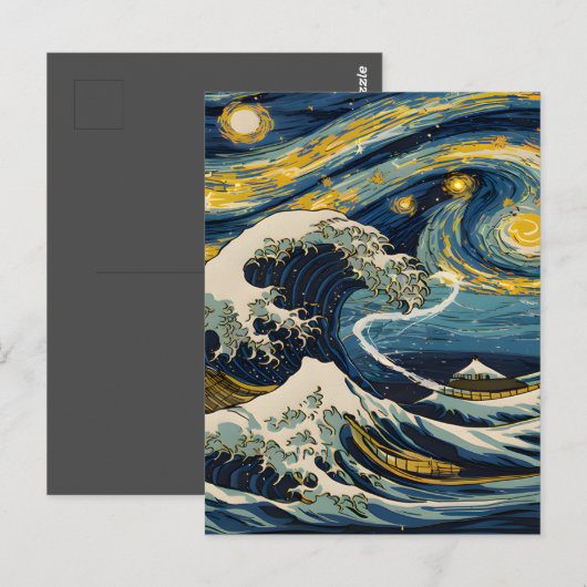 Sterrennacht Wave Briefkaart (Voorkant / Achterkant)