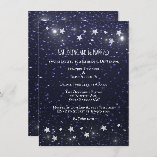 Sterrennacht Weddenschap Kaart (Voorkant / Achterkant)