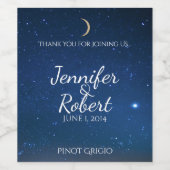 Sterrennacht Weddenschap Wijn Label Etiket (Enkel label)