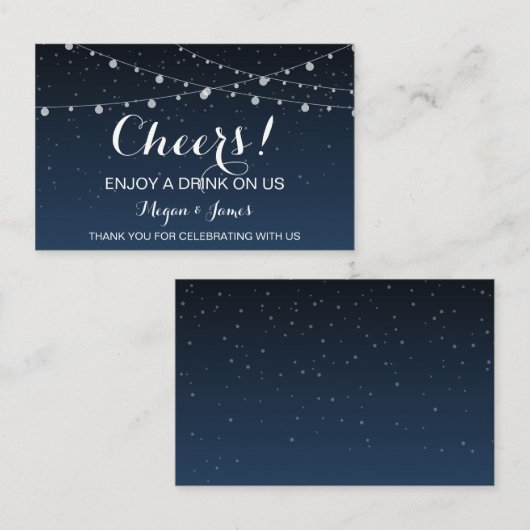 Sterrennacht Wedding Drink Ticket (Voorkant / Achterkant)