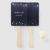 Sterrennacht Wedding Favor Hand Fan Handwaaier (Voorkant en achterkant)