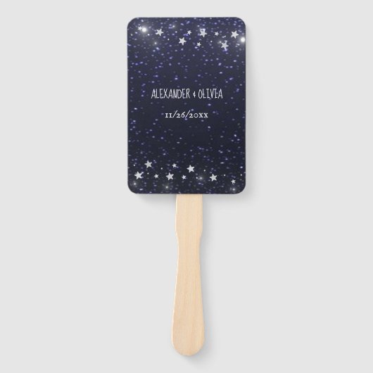 Sterrennacht Wedding Favor Hand Fan Handwaaier (Voorkant)