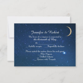 Sterrennacht Wedding-kaart RSVP Kaartje