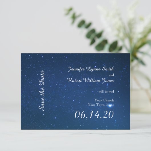 Sterrennacht Wedding opslaan Datum Save The Date (Staand voorkant)