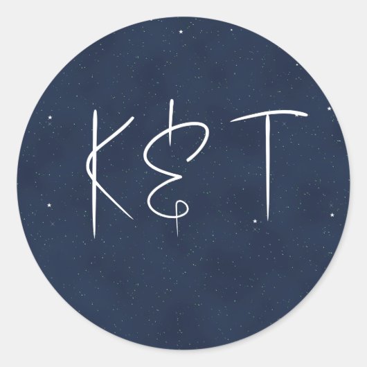 Sterrennacht Wedding Ronde Sticker (Voorkant)