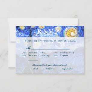 Sterrennacht Wedding RSVP Aangepaste uitnodigingsk Kaart