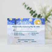 Sterrennacht Wedding RSVP Aangepaste uitnodigingsk Kaart (Staand voorkant)