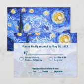 Sterrennacht Wedding RSVP Aangepaste uitnodigingsk Kaart (Voorkant / Achterkant)