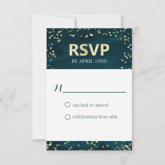 Sterrennacht Wedding RSVP-kaart Kaart (Voorkant)