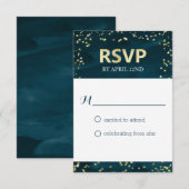 Sterrennacht Wedding RSVP-kaart Kaart (Voorkant / Achterkant)