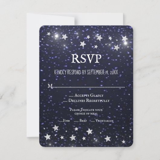 Sterrennacht Wedding RSVP-kaart RSVP Kaartje (Voorkant)