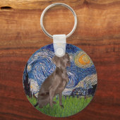 Sterrennacht - Weimaraner (Z) Sleutelhanger (Voorkant)