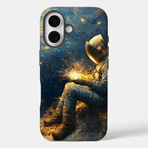 Sterrennacht Welder - Kosmische Lassenkunst iPhone 16 Hoesje