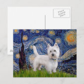 Sterrennacht - Westie 10 (L) Briefkaart (Voorkant / Achterkant)
