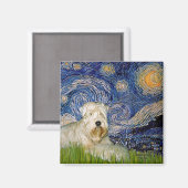 Sterrennacht - Wheaten Terrier 1 Magneet (Voorkant / Achterkant)