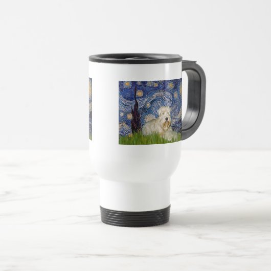 Sterrennacht - Wheaten Terrier 1 Reisbeker (Voorkant rechts)