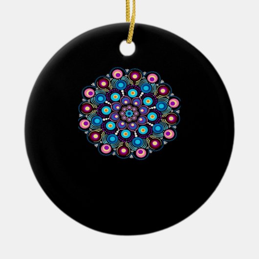 Sterrennacht Whimsigoth Dot Mandala Keramisch Ornament (Voorkant)