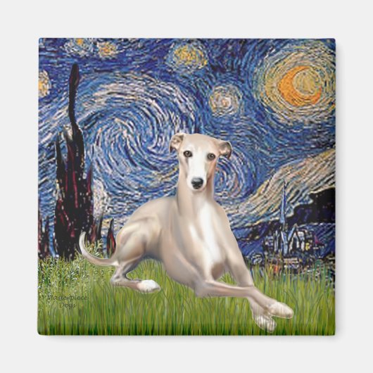 Sterrennacht - Whippet #2 Magneet (Voorkant)