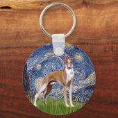Sterrennacht - Whippet (standaard) Sleutelhanger (Voorkant)