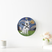 Sterrennacht - White German Shepherd Ronde Klok (Huis)