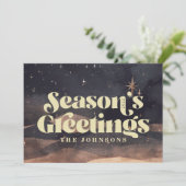 Sterrennacht Winter Sky Modern Elegant Chic Feestdagenkaart (Staand voorkant)