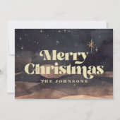 Sterrennacht Winter Sky Modern Elegant Chic Feestdagenkaart (Voorkant)