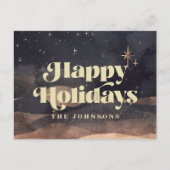 Sterrennacht Winter Sky Modern Elegant Chic Feestdagenkaart (Voorkant)