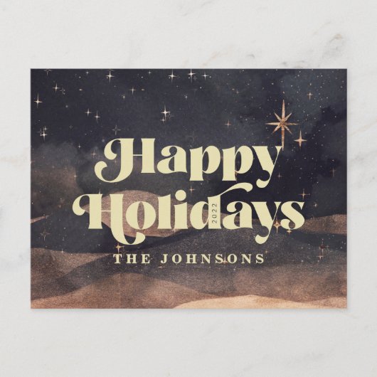 Sterrennacht Winter Sky Modern Elegant Chic Feestdagenkaart (Voorkant)