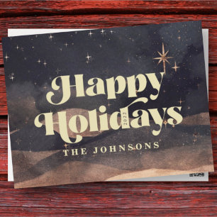 Sterrennacht Winter Sky Modern Elegant Chic Feestdagenkaart