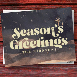 Sterrennacht Winter Sky Modern Elegant Chic Feestdagenkaart