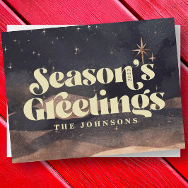 Sterrennacht Winter Sky Modern Elegant Chic Feestdagenkaart