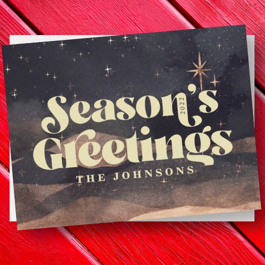 Sterrennacht Winter Sky Modern Elegant Chic Feestdagenkaart