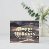 Sterrennacht Winter Sky Modern Elegant Chic Feestdagenkaart (Staand voorkant)