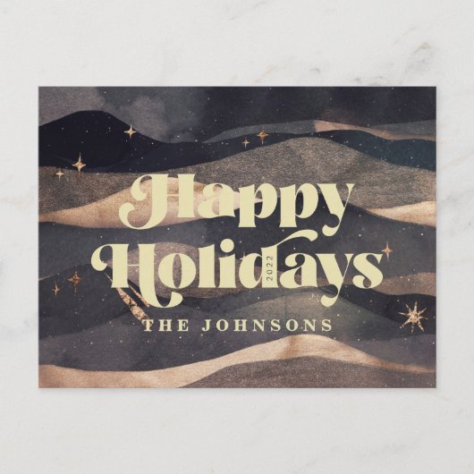 Sterrennacht Winter Sky Modern Elegant Chic Feestdagenkaart (Voorkant)