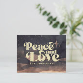 Sterrennacht Winter Sky Modern Elegant Chic Feestdagenkaart (Staand voorkant)