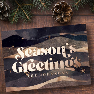 Sterrennacht Winter Sky Modern Elegant Chic Folie Feestdagenkaart