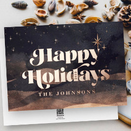 Sterrennacht Winter Sky Modern Elegant Chic Folie Feestdagenkaart