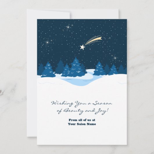 Sterrennacht Winterscape Vakantie Kaart (Voorkant)