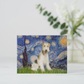 Sterrennacht - Wire Fox Terrier (M) Briefkaart (Staand voorkant)