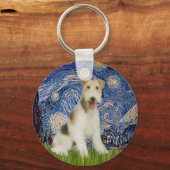 Sterrennacht - Wire Fox Terrier (M) Sleutelhanger (Voorkant)
