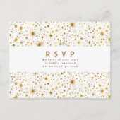 Sterrennacht Wit en Goud Bruiloft RSVP Briefkaart (Voorkant)