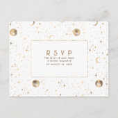 Sterrennacht Wit en Goud Bruiloft RSVP Briefkaart (Voorkant)