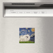 Sterrennacht - Witte pekingese 4 Magneet (Insitu (Vaatwasser))