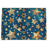 Sterrennacht Wrapping Paper Shimmering en feesteli Groot Cadeauzakje (Voorkant)