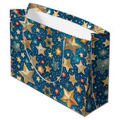 Sterrennacht Wrapping Paper Shimmering en feesteli Groot Cadeauzakje (Achterkant Gekanteld)