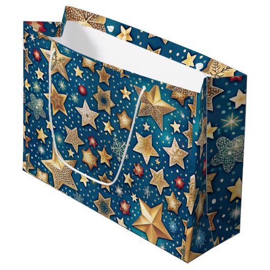 Sterrennacht Wrapping Paper Shimmering en feesteli Groot Cadeauzakje (Voorkant Gekanteld)