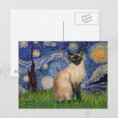 Sterrennacht - Zeegelpunt Siamese kat Briefkaart (Voorkant / Achterkant)