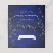 Sterrennacht Zilveren Blauw Bruiloft Plaatskaartje (Buitenkant ongevouwen)