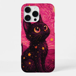 Sterrennacht Zwarte Kat iPhone 17 Pro Max Hoesje iPhone 16 Pro Max Hoesje